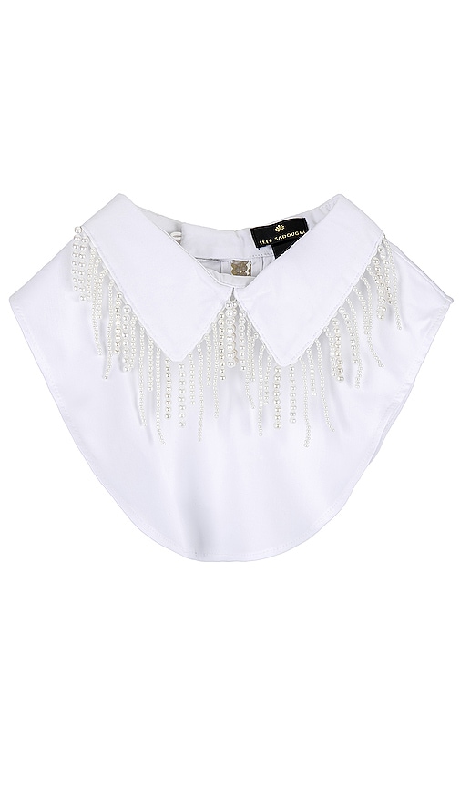 Lele Sadoughi Pearl Drip Collar In White