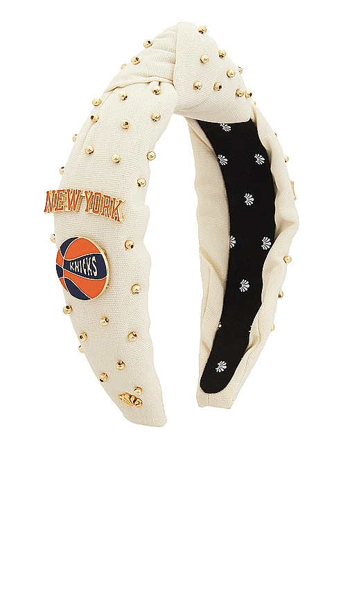 Shop Lele Sadoughi X Nba New York Knicks Embellished Headband In 象牙白
