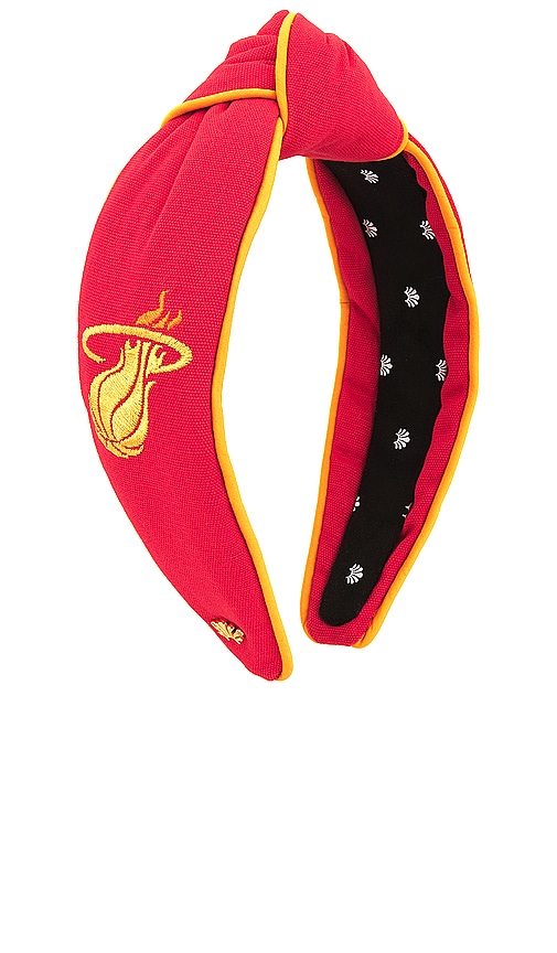 Shop Lele Sadoughi X Nba Miami Heat Embroidered Headband In Miami Red