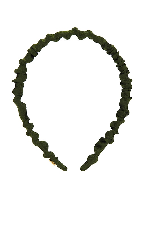 Shop Lele Sadoughi Jessie Silk Headband In Pine Green