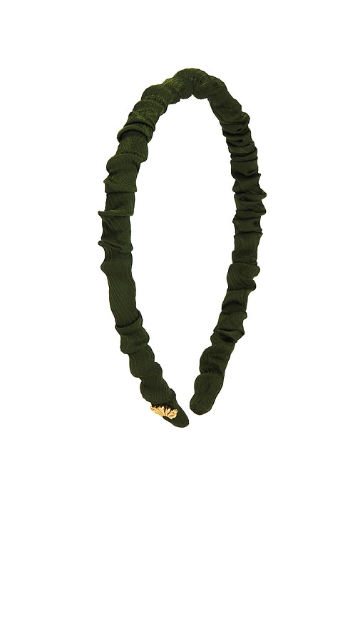 Shop Lele Sadoughi Jessie Silk Headband In Pine Green