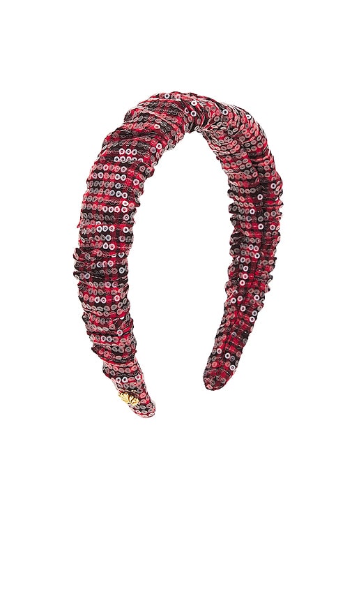 Shop Lele Sadoughi Sequin Kelly Headband In Red