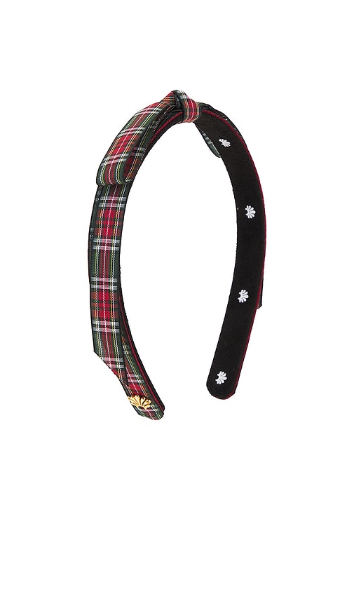 Shop Lele Sadoughi Plaid Bardot Headband In Black