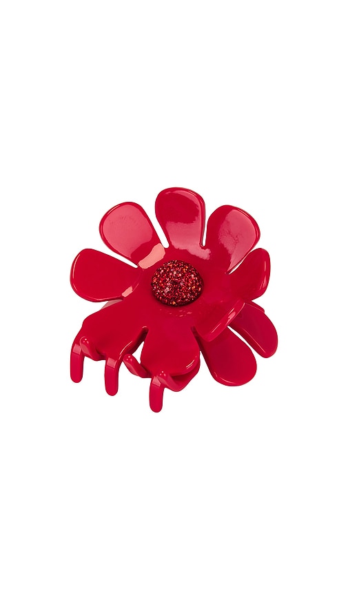 Daisy Claw Clip in Red.