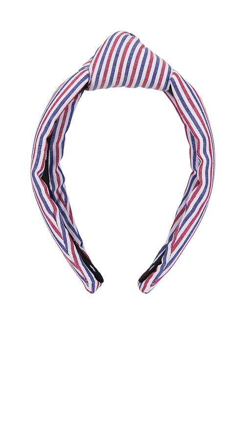 Knotted Striped Cotton Headband in Red,Blue.