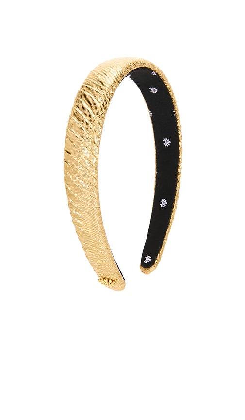 Lele Sadoughi Charlotte Crinkled Silk Headband In Gold
