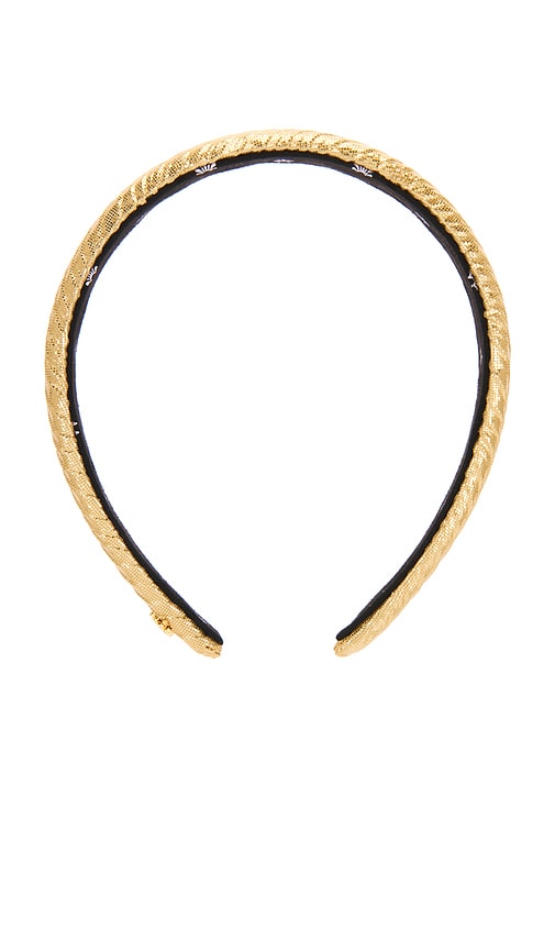 Lele Sadoughi Charlotte Crinkled Silk Headband In Gold