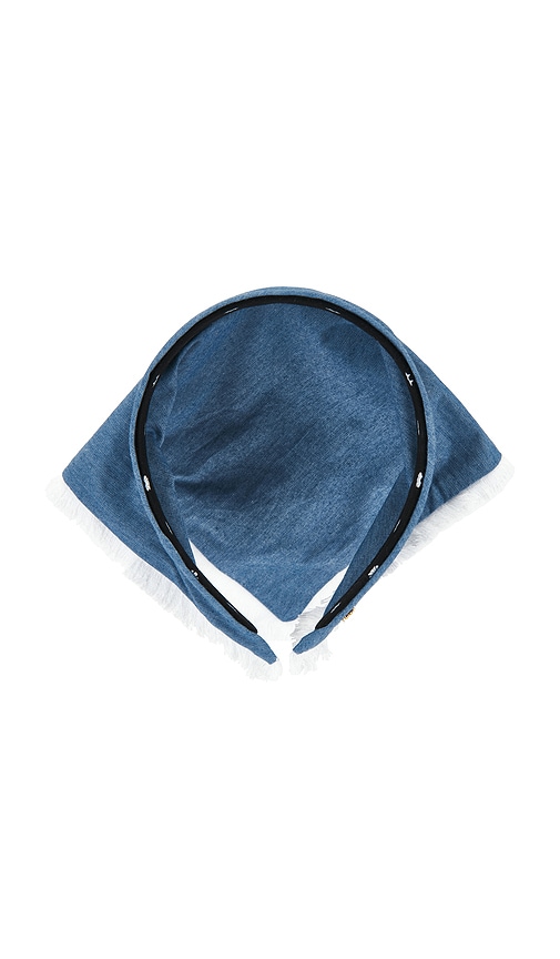  Lele Sadoughi Haarreif Im Taschentuch-stil Jackie Chambray In Blue. 