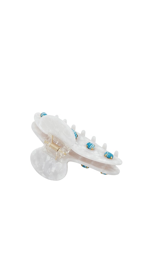  Lele Sadoughi Grosse Haarklammer Cabochon In White. 