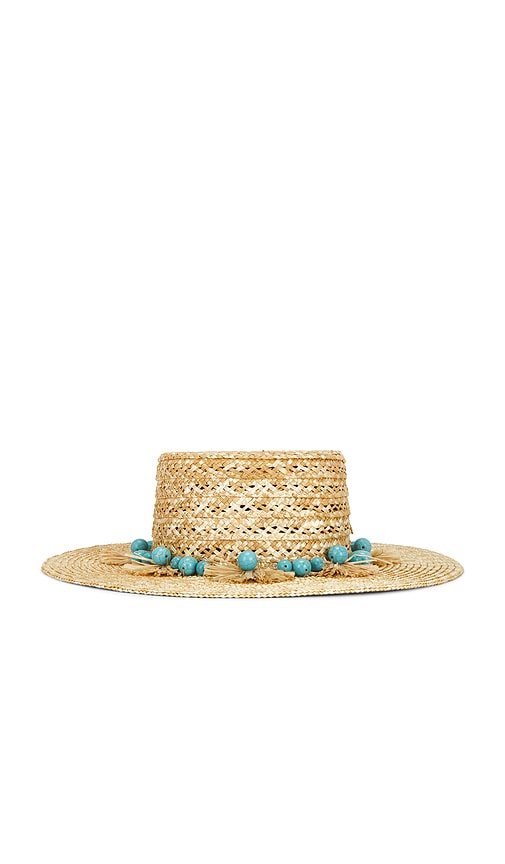 Lele Sadoughi Poms Straw Hat In Brown