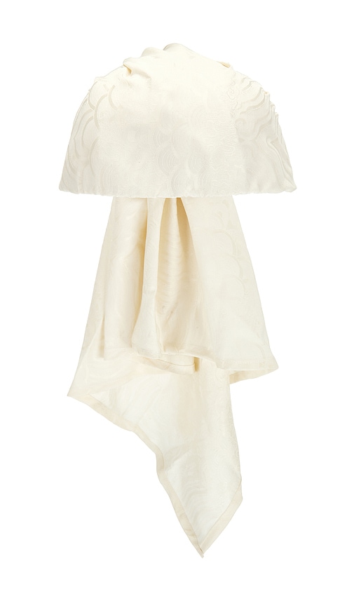Lele Sadoughi Sophia Eyelet Scarf Cap In White