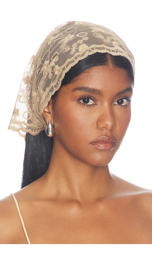 Lele Sadoughi Audrey Lace Scarf in Neutral.