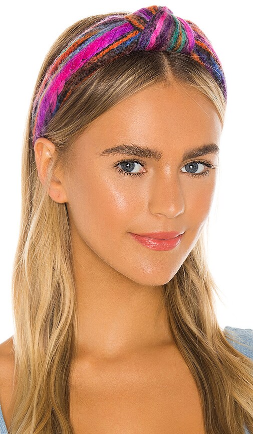 Lele Sadoughi Mixed Yarn Knotted Headband in Sunset | REVOLVE display picture 1