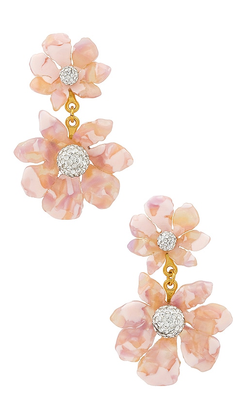 Lele Sadoughi Flower Drop Earring in Blush | REVOLVE