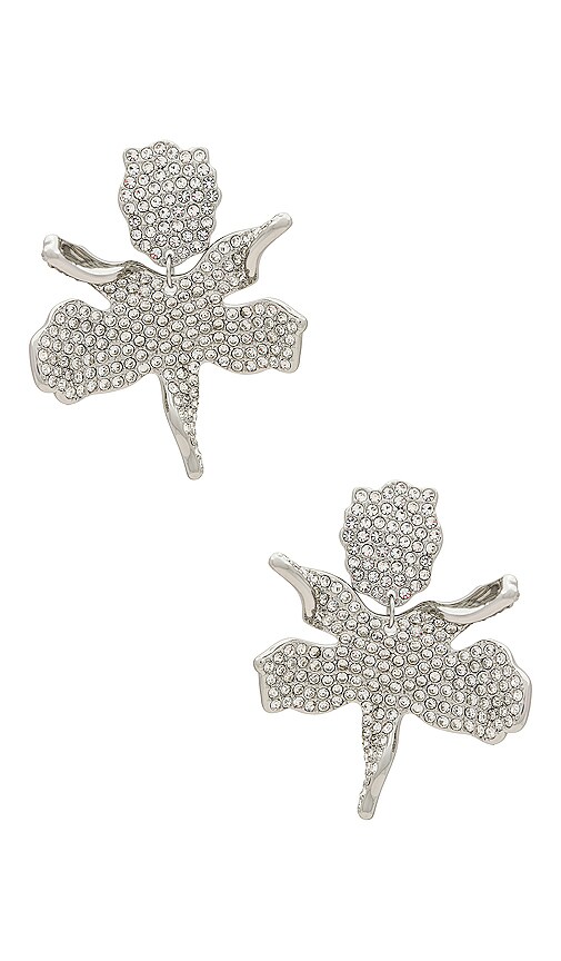Lele Sadoughi Crystal Small Paper Lily Earrings in Crystal