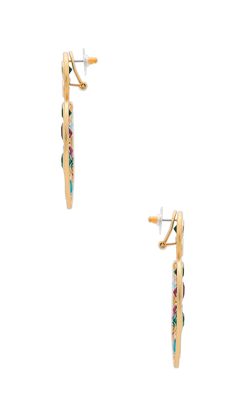 Shop Lele Sadoughi Heart Crystal Earrings In Rainbow Pop