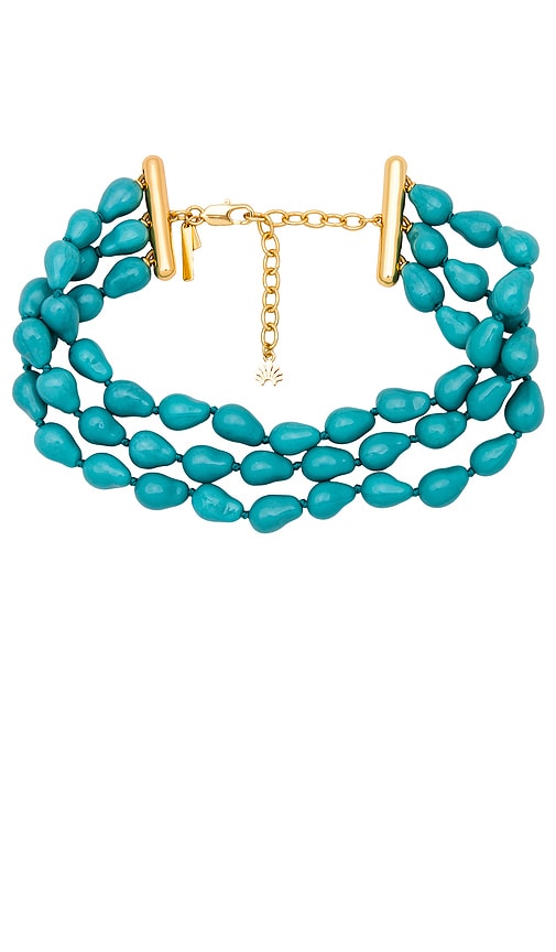 Lele Sadoughi Diana Triple Row Choker in Turquoise