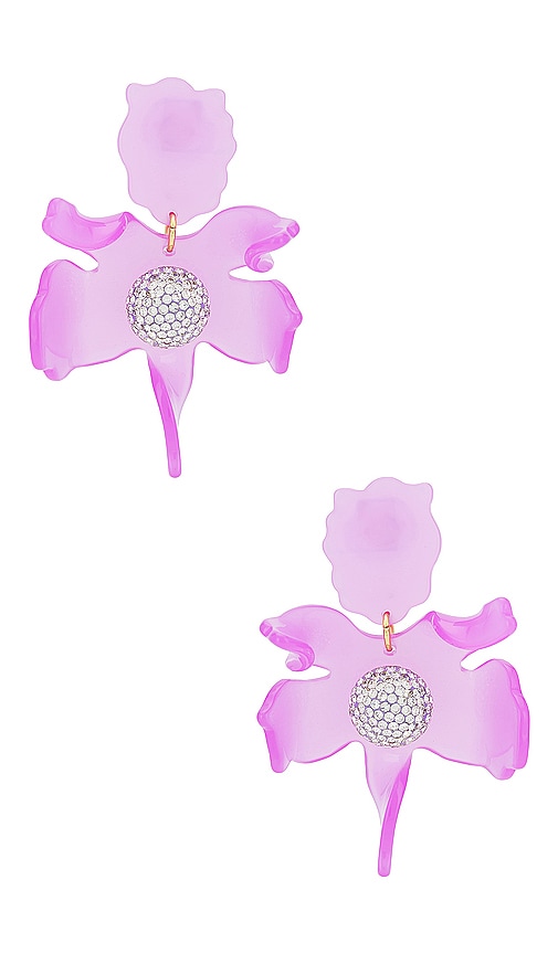 Lele Sadoughi Crystal Lily Earrings in Ultraviolet
