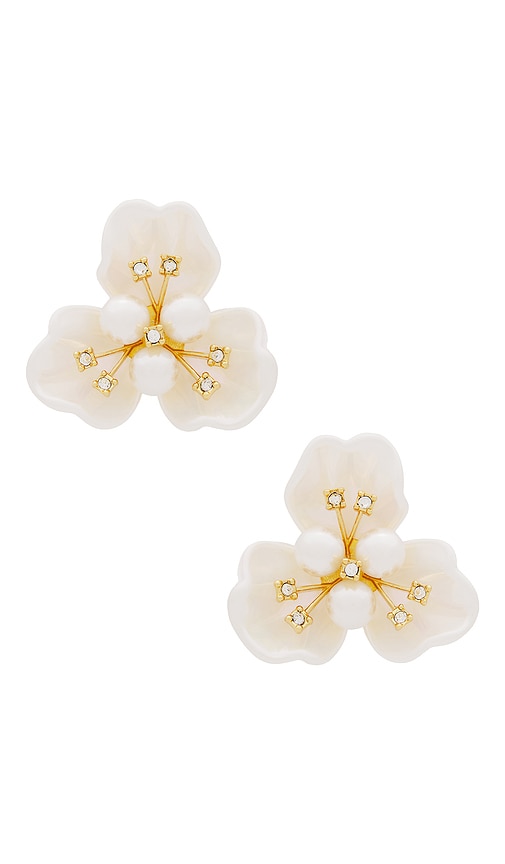 Lele Sadoughi Blossom Button Earring In 珍珠
