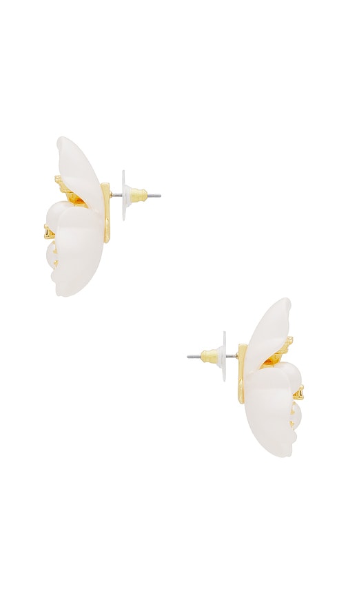 Shop Lele Sadoughi Blossom Button Earring In 珍珠