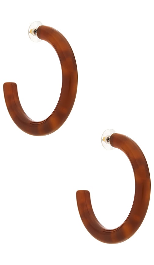 Broadway Hoop Earring in Brown.