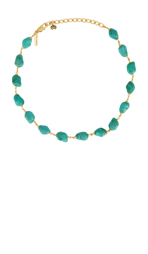 Stone Station Necklace in Teal.