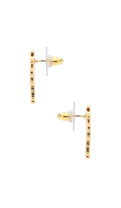  Lele Sadoughi Palm Tree Stud Earrings In Metallic Gold. 