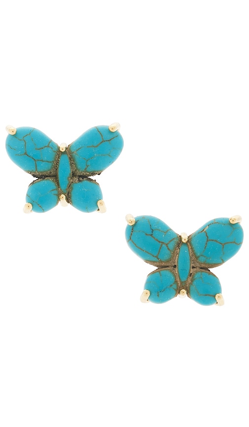 Lele Sadoughi Butterfly Stud Earrings in Turquoise 75$