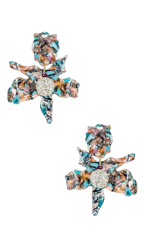 Crystal Lily Clip On Earring