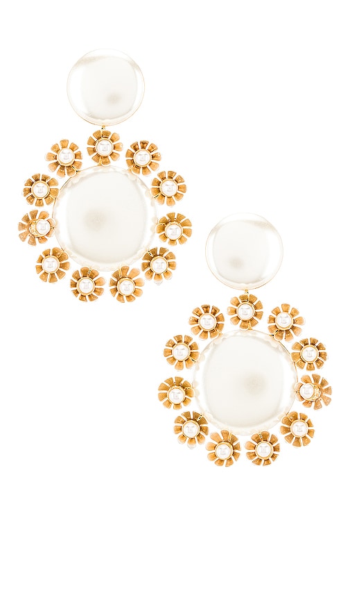 Round Plumeria Trim Earrings