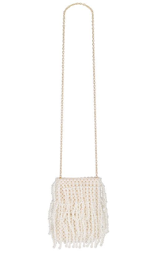 Lele Sadoughi Drippy Beaded Pearl Crossbody in Pearl
