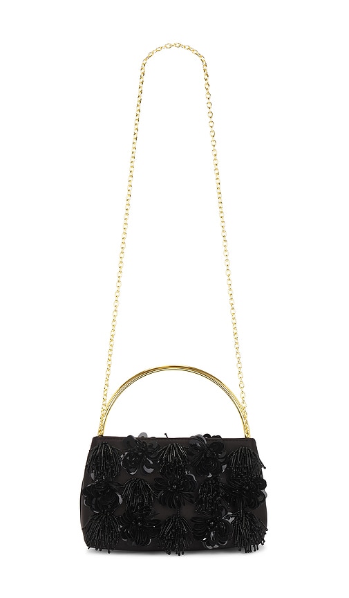 Shop Lele Sadoughi Marlowe Sequin Floral Pouch In Black