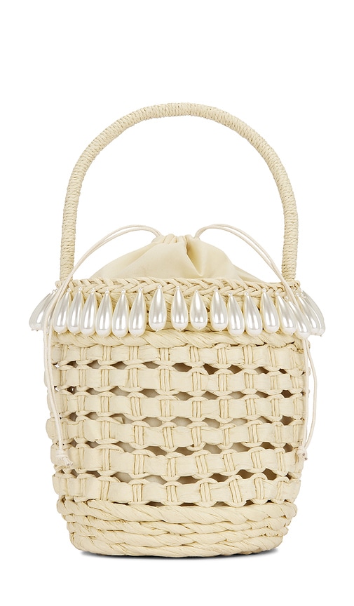 Pearl Basket Tote Bag in Cream.