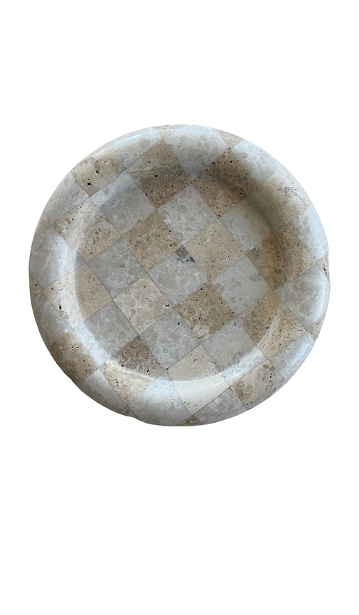 Lauren Elizabeth Travertine Checkered Tray