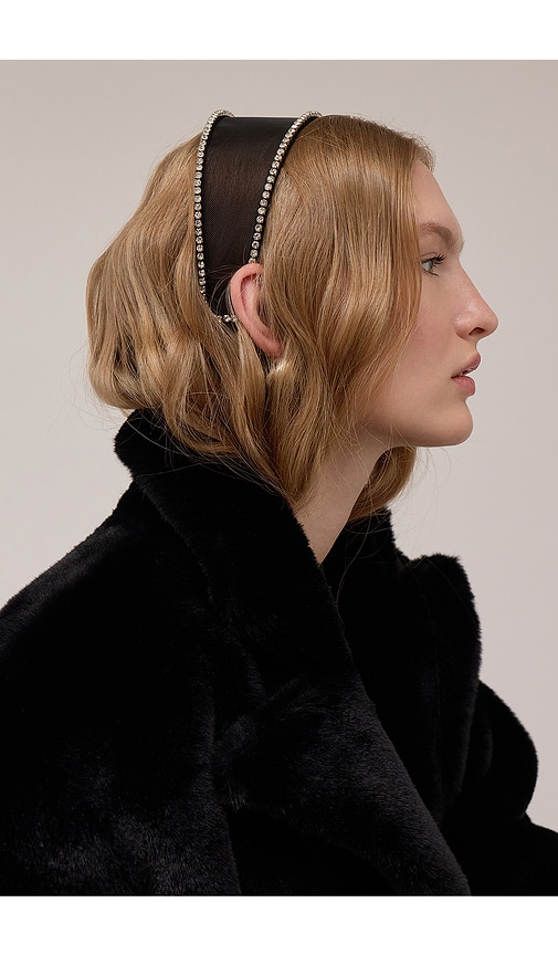 Lelet Ny Ella Mesh Crystal Headband In Black