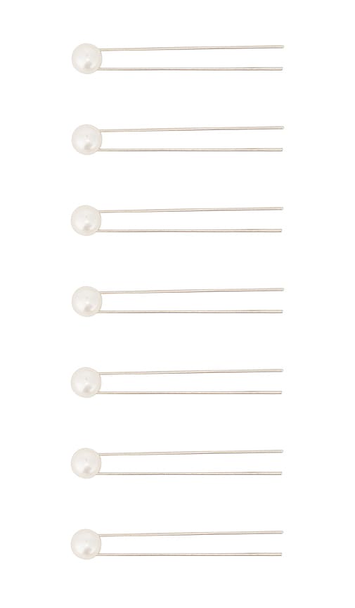 Hair Pin Set Of 7 in Ivory.
