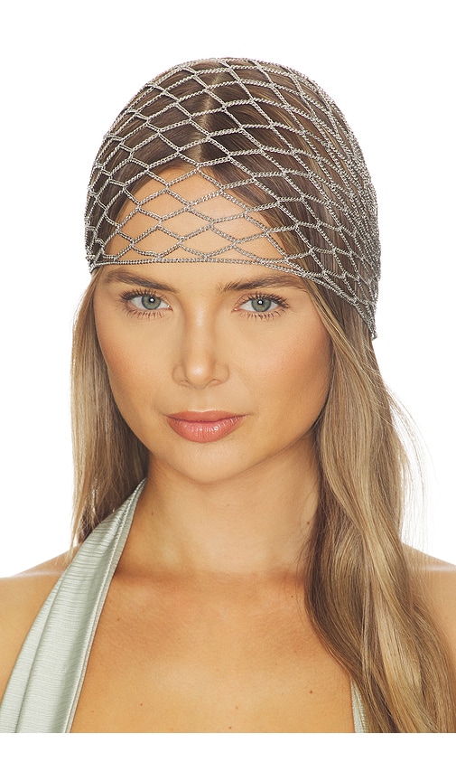 LELET NY BANDANA À CHAÎNE CHAIN BANDANA en Metallic Silver.