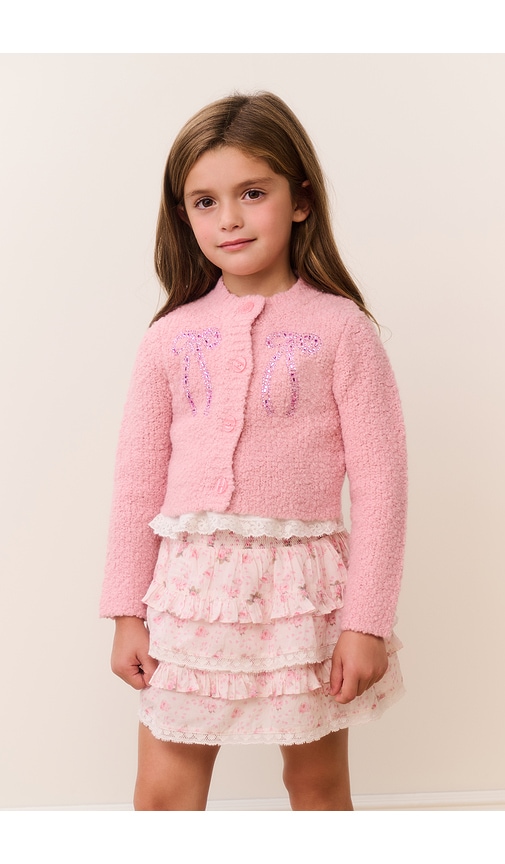  Loveshackfancy Cardigan Journelle In Pink. Größe 2. Also In 3, 4, 5, 6. 