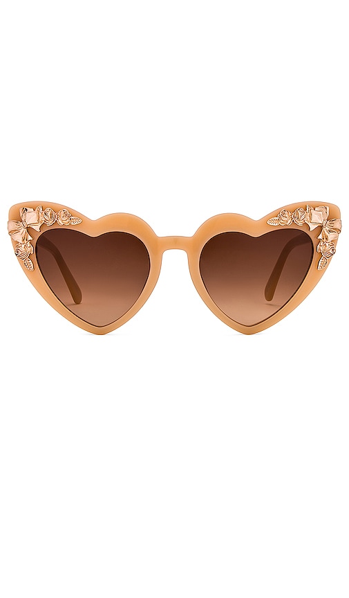 LoveShackFancy Amalia Sunglasses in Golden Peach REVOLVE