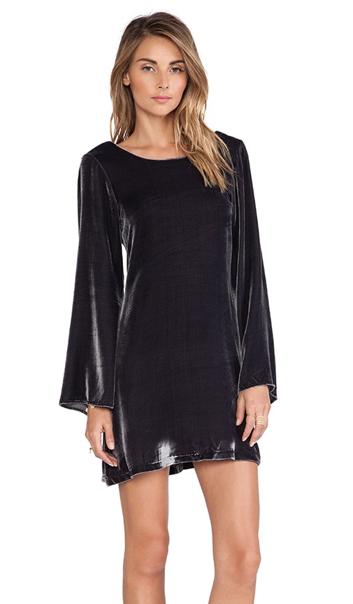 black bell sleeve mini dress