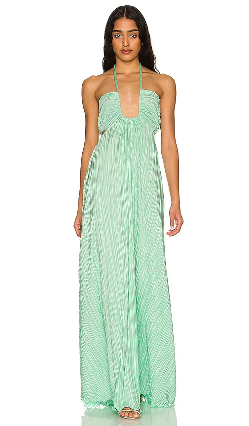 LoveShackFancy Julissa Halter Dress in Light Emerald | REVOLVE
