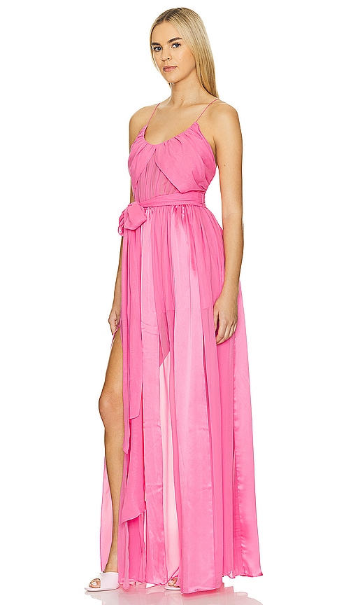 Shop Loveshackfancy Zamia Dress In Pink Daiquiri