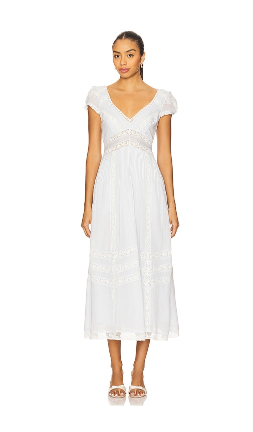 Loveshackfancy Suvi Lace Trim Cocktail Dress In White