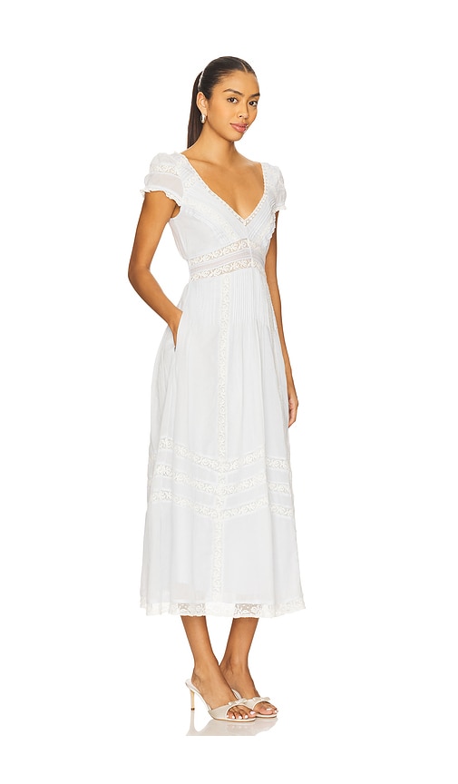 Loveshackfancy Suvi Lace Trim Cocktail Dress In White