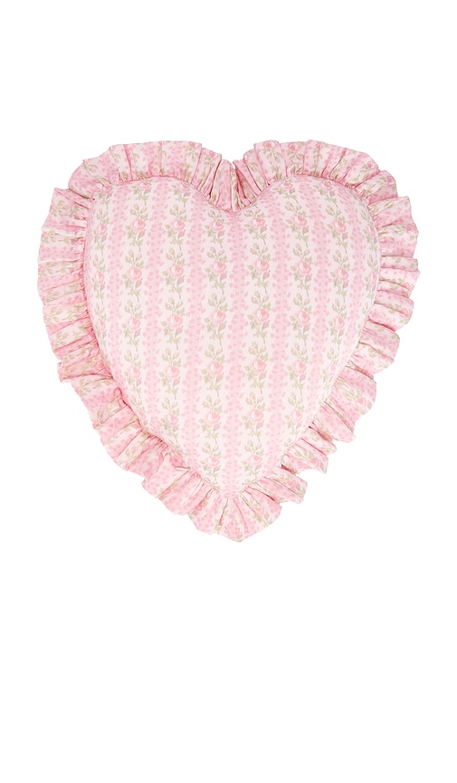  Loveshackfancy Ruffle Heart Pillow In Pink. 