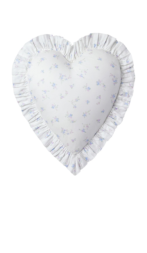 Garden Bow Ruffle Heart Pillow