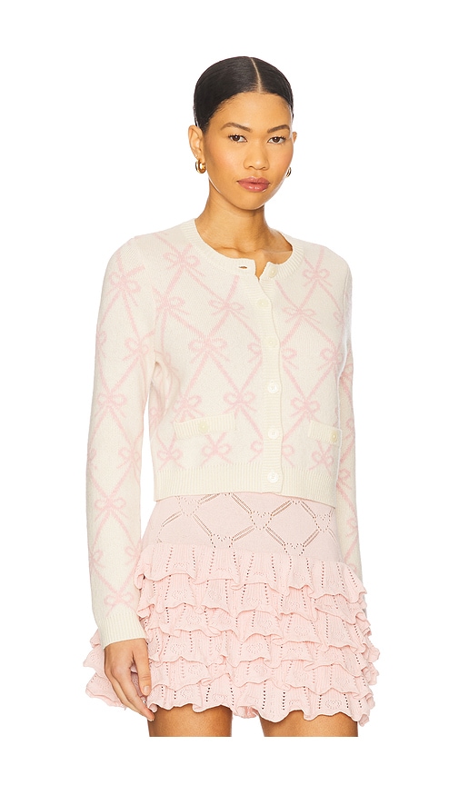 Loveshackfancy Veronika Crop Cardigan In Pink