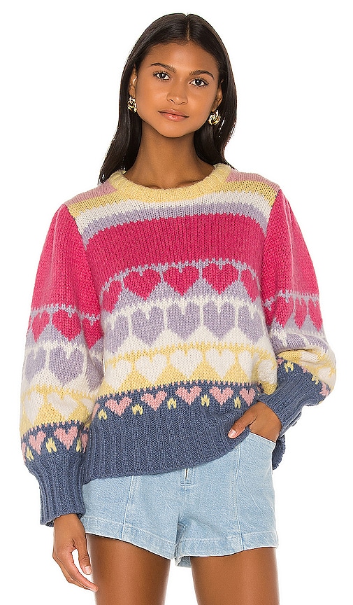 LoveShackFancy Shirelle Pullover in Pink Icing