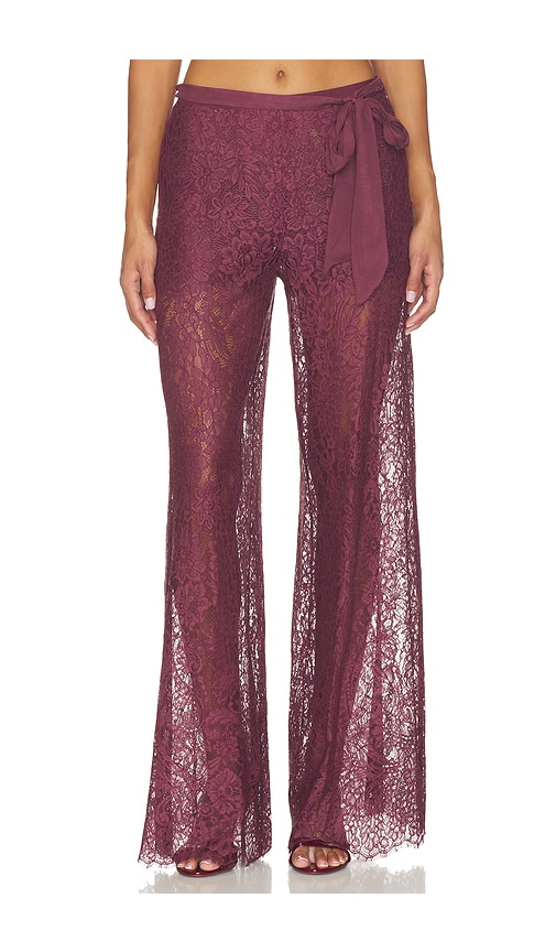 Riana Pant by Love Shack Fancy in Faded Merlot