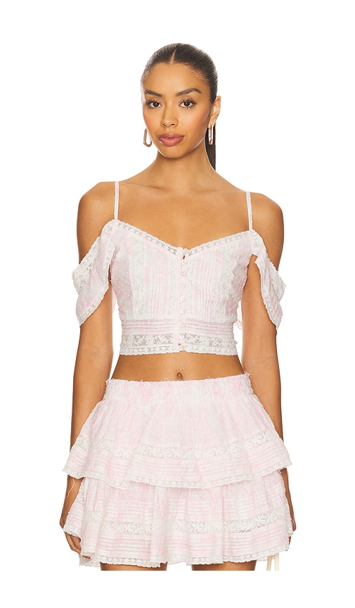 Loveshackfancy Jenae Top In Pink